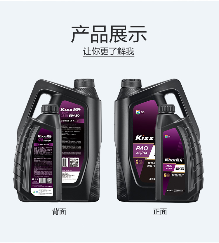 GS (Kixx) 凱升PAO全合成機(jī)油 5W-30 A3B4級(jí) 黑凱系列 1L-第5張圖片-鄭州市冠恒貿(mào)易有限公司【官方網(wǎng)站】-車用潤(rùn)滑油服務(wù)專家