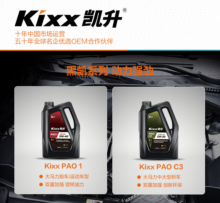GS (Kixx) 凱升PAO全合成機油 5W-40 A3B4級 黑凱系列 1L-第8張圖片-鄭州市冠恒貿(mào)易有限公司【官方網(wǎng)站】-車用潤滑油服務(wù)專家